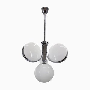 Lampada a sospensione Art Déco vintage in vetro, anni '30