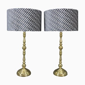 Large Vintage Danish Brass Table Lamps from MS Belysning, 1960s, Set of 2