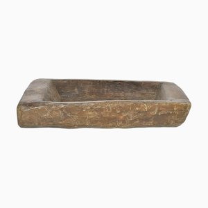 Antique Hand-Carved Solid Wood Trough