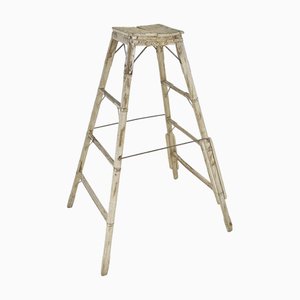 Antique Wooden Stepladder with Iron Reinforcements