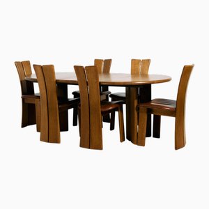 Oak Dining Set from CJ Rosengaarden, Set of 7