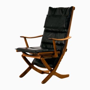 Fauteuil en Hêtre avec Rembourrage en Cuir