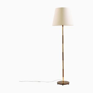 Teak and Brass Floor Lamp