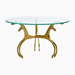 Mesa de centro de latón y vidrio