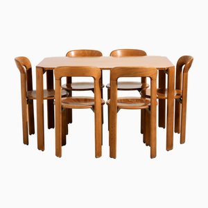 Beech Dining Set by Bruno Rey for Kusch & Co., Set of 7