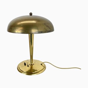 Danish Brass Mushroom Table Lamp, 1950s