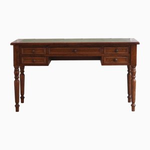 Vintage Desk with Green Leather Top