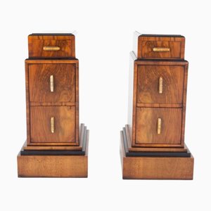 Art Deco Nachttische, 1920er, 2er Set