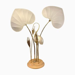Large Italian Brass Crane Table Lamp by Antonio Pavia, 1980s