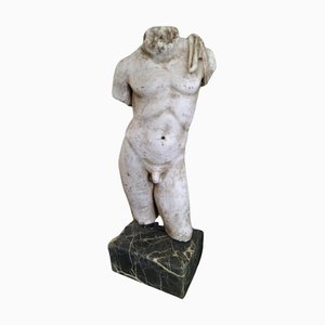 Torso maschile greco Thassos e marmo nero imperiale, XVIII secolo