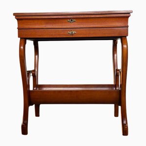 Vintage Sewing Table in Cherrywood with Curved Legs