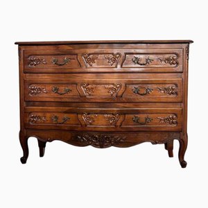 Antique Louis XV Style Cherrywood and Brass Dresser, 1900s