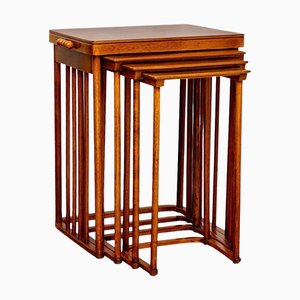 Nesting Tables by Josef Hoffmann for J. & J. Kohn, 1910s, Set of 4