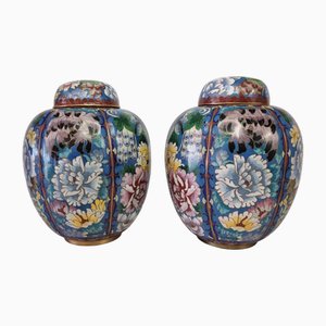 Vintage Cloisonné Ginger Gläser, 1970er, 2er Set