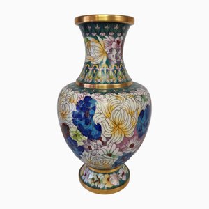 Jarrón cloisonné vintage en colores pastel, años 50