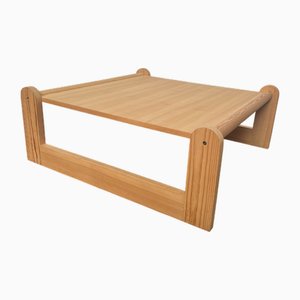 Large Square Ash Coffee Table, 1970s