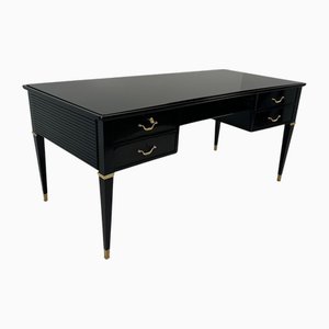 Art Deco Italian Brass Desk attributed to Paolo Buffa for La Permanente Mobili Cantù, 1950s