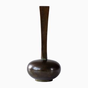 Vase Art Déco en Bronze Patiné, Scandinavie par Gab Guldsmedsaktiebolaget, Suède, 1930s