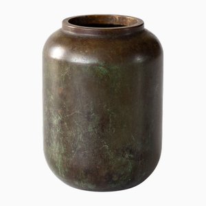 Scandinavian Modern Patinated Bronze Vase by Gab, Guldsmedsaktiebolaget, Sweden, 1930s