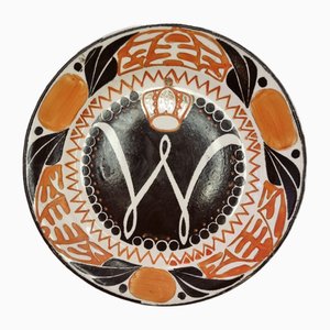 Assiette d'Inauguration en Céramique de Wilhelmina, Pays-Bas, 1898