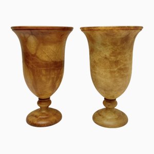 Spanische Alabaster Tischlampen in Vasenform, 1970er, 2er Set