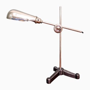 Articulated Work Lamp in Chromed Metal and Cast Iron by C.F. Palmer & Co, 1920