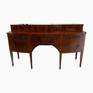 Large Antique George III Mahogany and Boxwood Strung Bow Fronted Sideboard, 1800