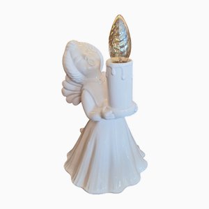 Vintage Table Lamp in White Ceramic, 1970s