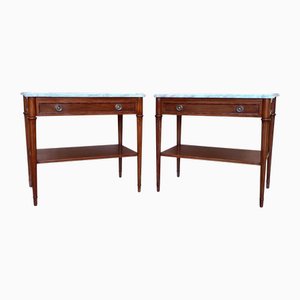Early 20th Century French Walnut Nightstands, 1900s, Set of 2