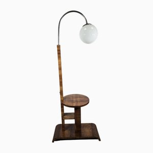 Lámpara de pie Art Déco de madera