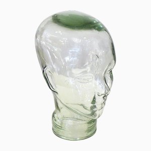 Grande Tête de Mannequin pour Chapeau en Verre Moulé, 1970s