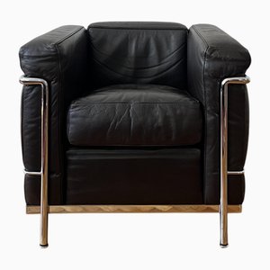 LC2 Club Chair in Dark Brown by Le Corbusier for Cassina