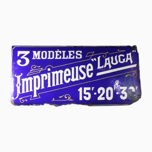 Emailliertes Schild von Lauga, 1920er