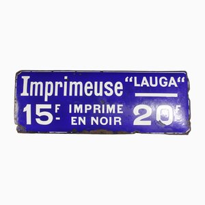 Emailliertes Schild von Lauga, 1920er