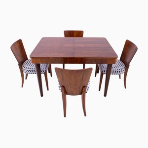 Table with Chairs by J. Halabal, 1930s, Set of 5