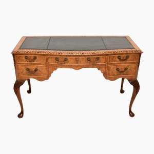 Burr Walnut Desk with Leather Top, 1930s