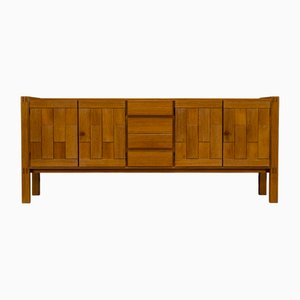 Brutalist Sideboard in Oak, 1980s