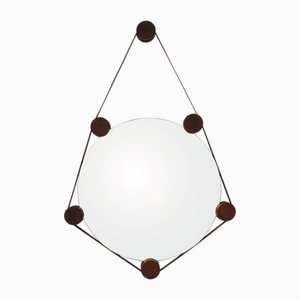 Miroir en Palissandre et Cuir par Edoardo Paoli pour Arform, Italie, 1959