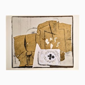 Pablo Picasso, Flasche, Glas und Karten, Limitierte Original-Lithographie, 1962