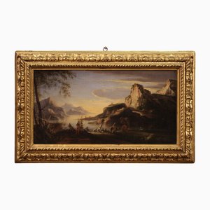 Paesaggio con uomini d'arme, 1680, olio su tela, con cornice