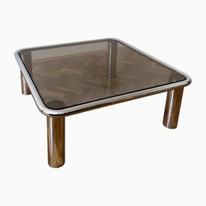 Table Basse Sesann en Verre attribuée à Gianfranco Frattini pour Cassina, Italie, 1970