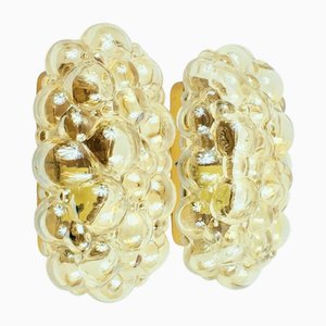 Mid-Century Modern Amber Bubble Glass Wall Lights by Helena Tynell for Limburg, 1960s, Set of 2