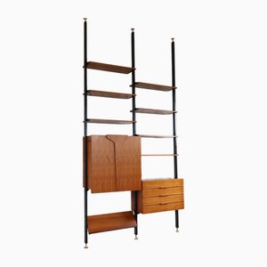 Modulares Mid-Century Bücherregal mit ausklappbarem Schreibtisch, 1950er