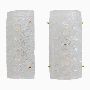 Modern Italian Murano Glass Textured Wall Sconces, 2000, Set of 2