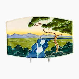 Large Art Nouveau Tile by Carl Sigmund Luber for Johann von Schwarz, 1896-1906