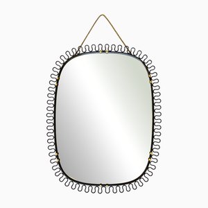 Swedish Black Pewter Mirror attributed to Josef Frank for Svenskt Tenn, 1950s