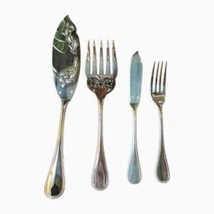Perles Fish Cutlery Service for 6 from Christofle, Set of 14
