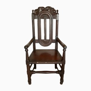 William III Hallenstuhl aus Eiche, 1650er