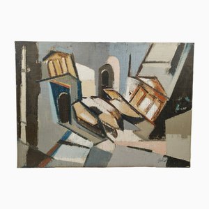 Lino Piccoli, Glimpse of a City, Italien, 1960er-1970er, Öl auf Leinwand