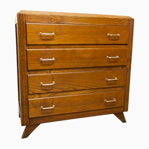 Vintage 4-Drawer Compass-Legged Chest of Drawers, 1950s